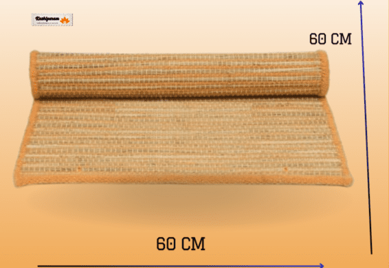 Orange Kusha Grass & Wool Aasan for Puja, Meditation & Japa - Image 2