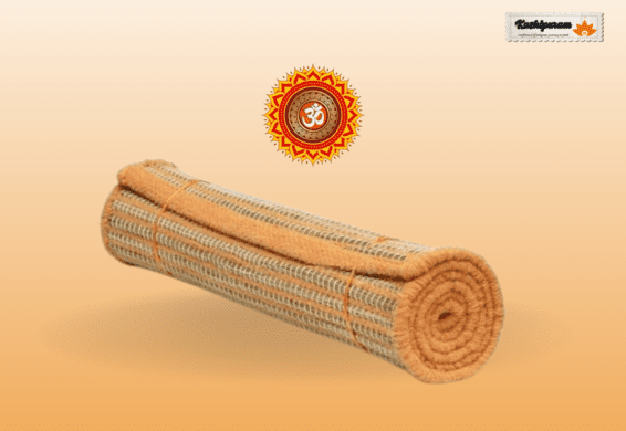 Orange Kusha Grass & Wool Aasan for Puja, Meditation & Japa - Image 3