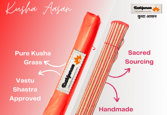 Red Kusha Grass & Wool Aasan for Puja, Meditation & Japa - Image 6