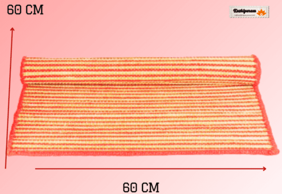 Red Kusha Grass & Wool Aasan for Puja, Meditation & Japa - Image 2