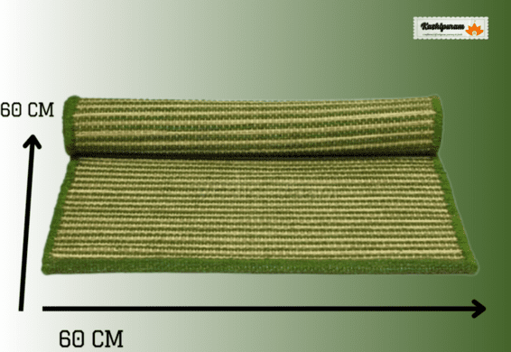 Green Kusha Grass & Wool Aasan for Puja, Meditation & Japa - Image 2