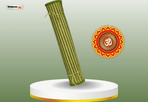 Green Kusha Grass & Wool Aasan for Puja, Meditation & Japa - Image 3
